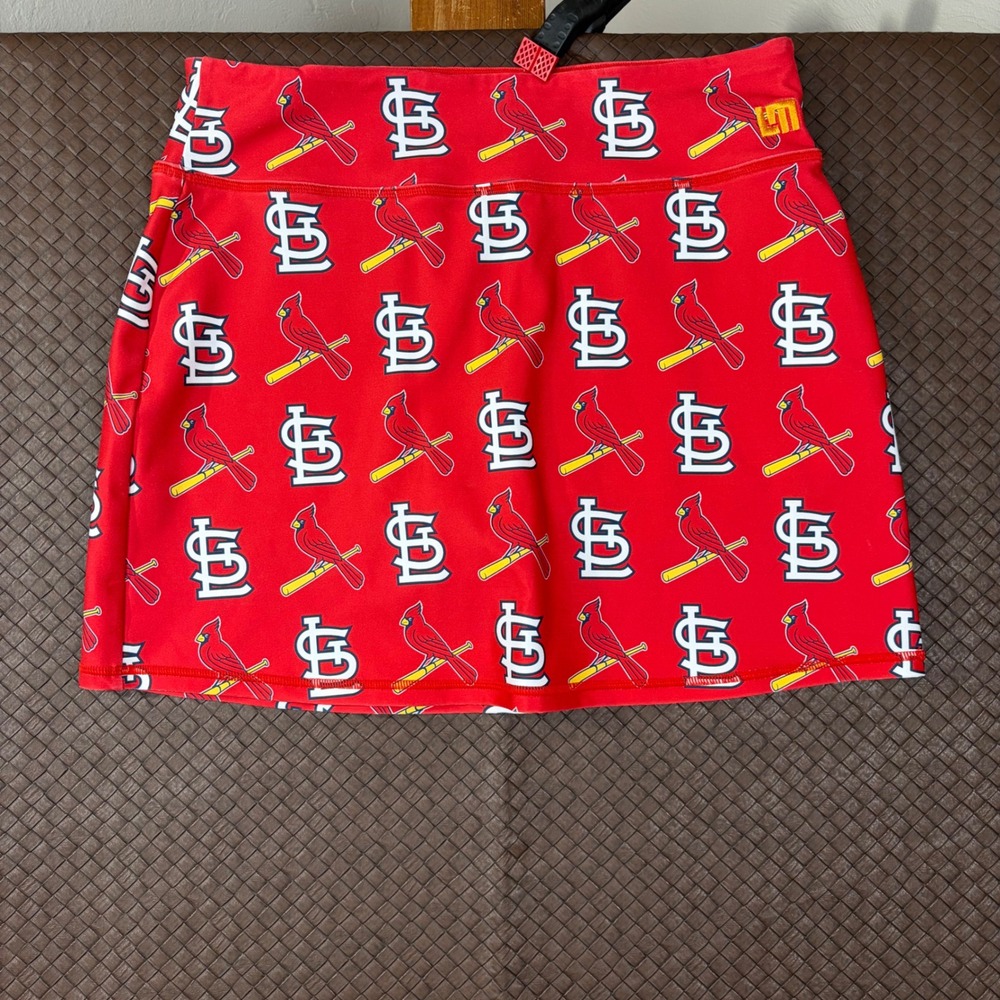 Loudmouth Ladies St Louis Cardinals MLB Golf Skort Red Logo Print Womens Size M